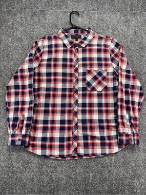 Banana Republic Men’s Plaid Button-Up Shirt - Red & Navy